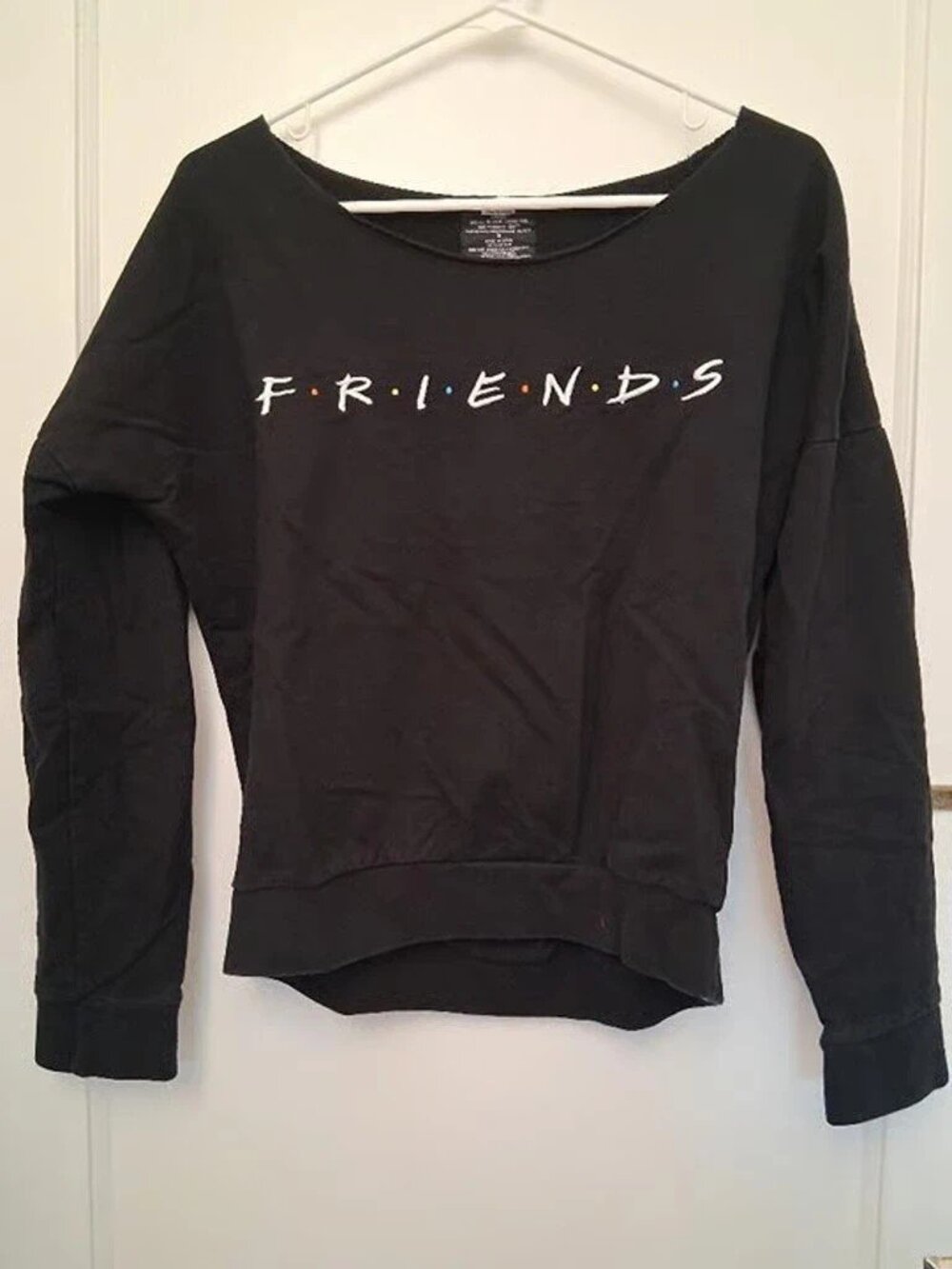 Women's Black Friends off the Shoulder Sweatshirt